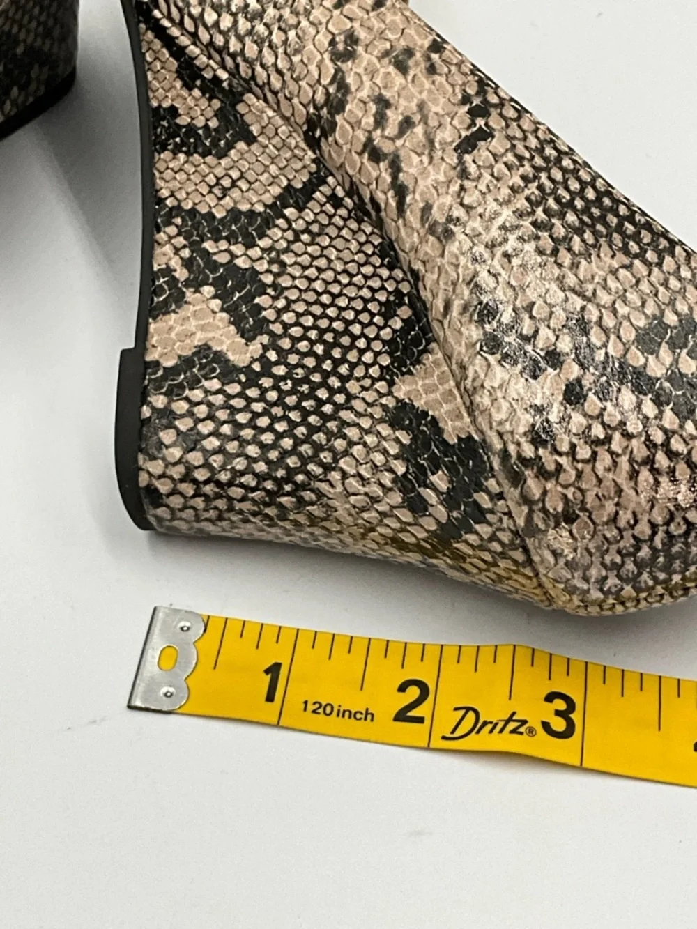 FIONI Wedges Size 6 Beige & Black Snake-Print Wedges with Gold Medallion